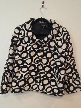 Samuel Dong Textured Jacket Large Black Ivory
